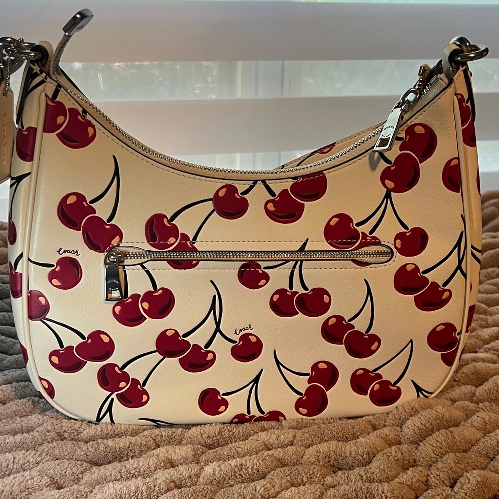 Coach Cherry Print Shoulder Bag - Cream and Red - Picture 3 of 7